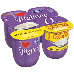 DANONE VITALINEA yogur natural edulcorado pack 4